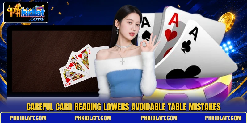 Careful card reading lowers avoidable table mistakes Careful card reading lowers avoidable table mistakes
