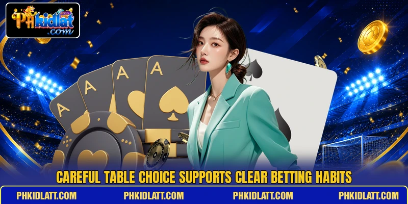 Careful table choice supports clear betting habits Careful table choice supports clear betting habits