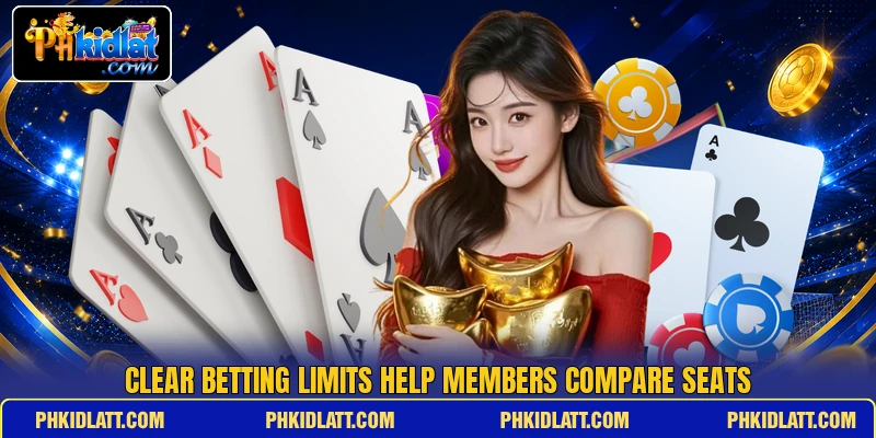 Clear betting limits help members compare seats