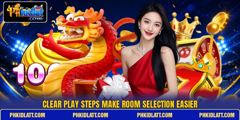 Clear play steps make room selection easier