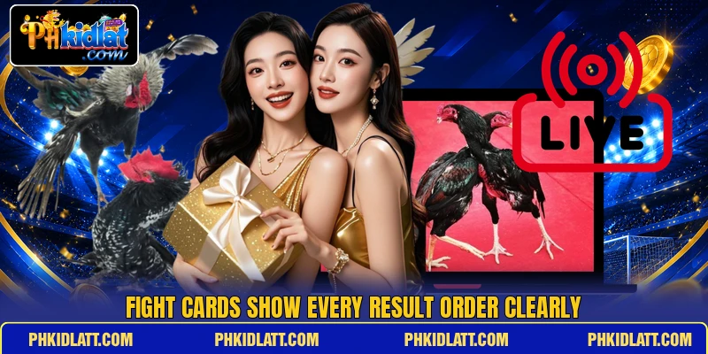 Fight cards show every result order clearly