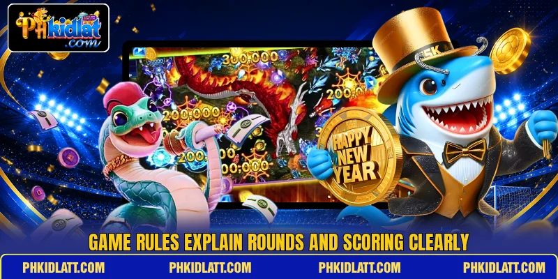 Game rules explain rounds and scoring clearly Game rules explain rounds and scoring clearly