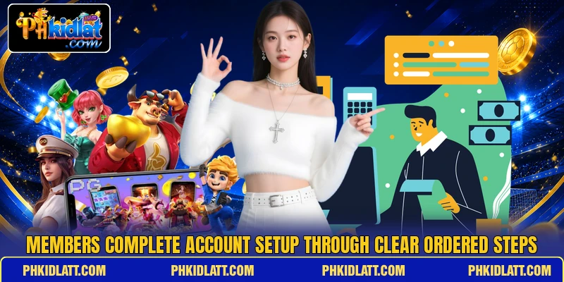 Members complete account setup through clear ordered steps Members complete account setup through clear ordered steps