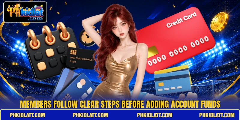 Members follow clear steps before adding account funds