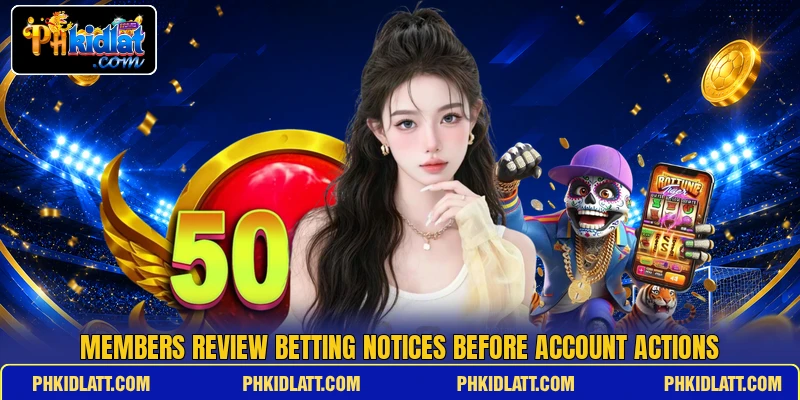 Members review betting notices before account actions Members review betting notices before account actions
