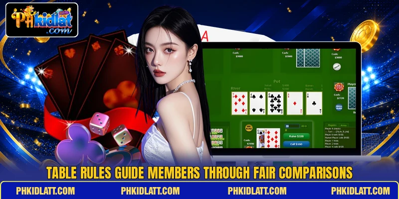 Table rules guide members through fair comparisons Table rules guide members through fair comparisons
